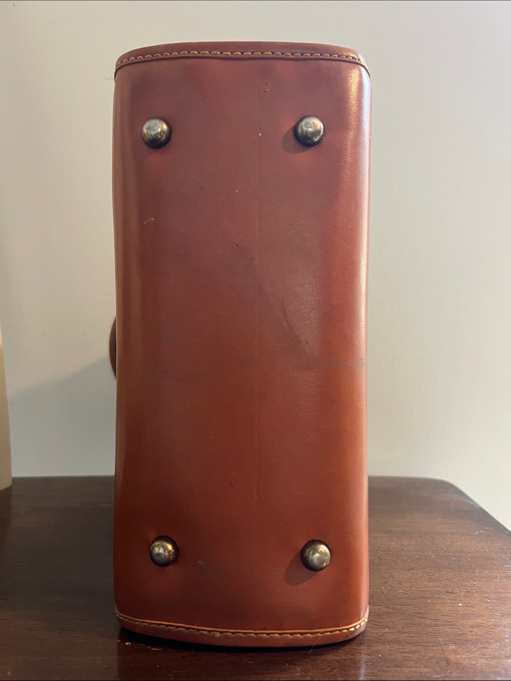 Vintage Dooney & Bourke Tipped Colorblock Top Handle All Weather Leather Satchel - Picture 5 of 7